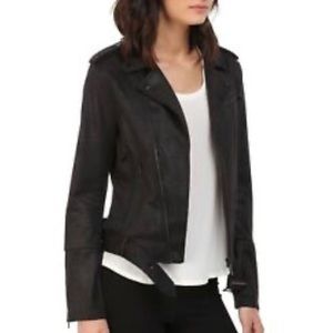 The Kooples Sport Coated Effect Biker Jacket